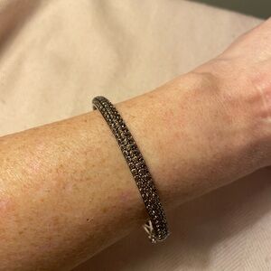 Elegant Silver and Cognac  Bracelet